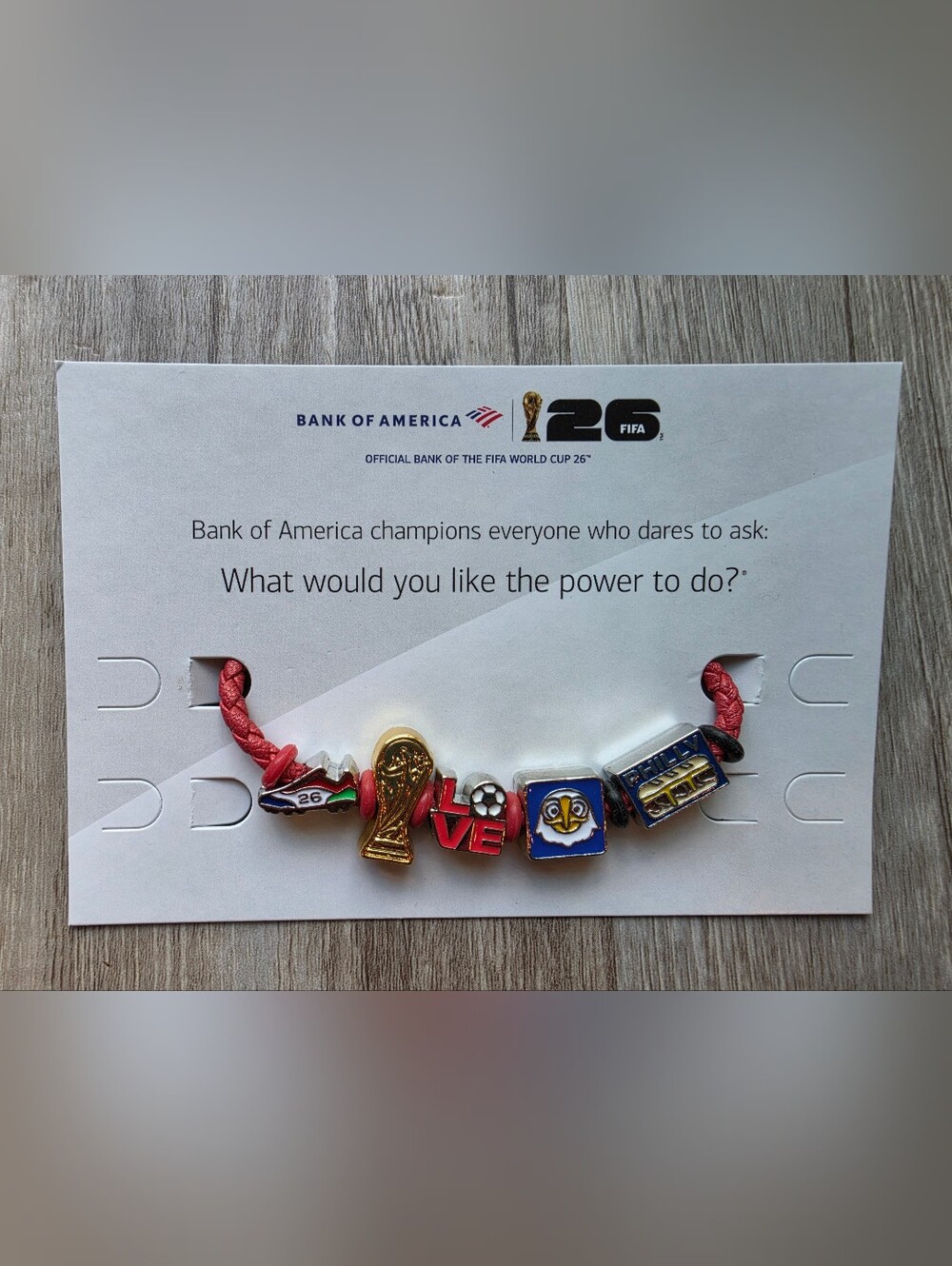 2026 World Cup Fifa Charm Bracelet Philadelphia Small Red Bracelet New!